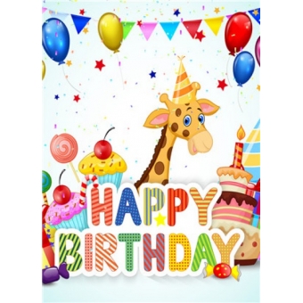 Kaart: happy birthday giraffe